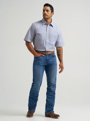 Men's 20X&reg; Competition Advanced Comfort Short Sleeve Western Snap Shirt in Blue Stops
