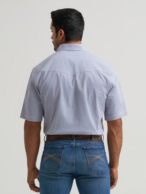 Men's 20X&reg; Competition Advanced Comfort Short Sleeve Western Snap Shirt in Blue Stops