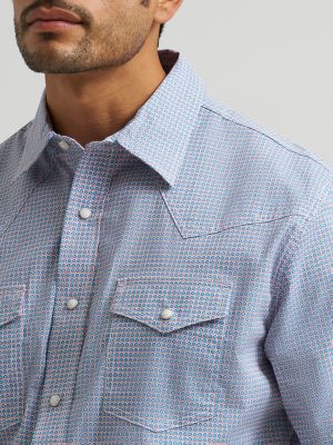 Men's 20X&reg; Competition Advanced Comfort Short Sleeve Western Snap Shirt in Blue Stops
