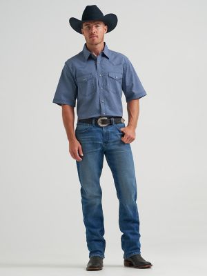Men's 20X&reg; Competition Advanced Comfort Short Sleeve Western Snap Shirt in Navy Daisy