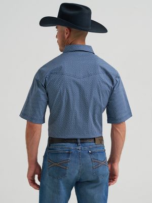 Men's 20X&reg; Competition Advanced Comfort Short Sleeve Western Snap Shirt in Navy Daisy