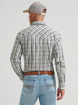Men's 20X&reg; Competition Advanced Comfort Long Sleeve Two Pocket Western Snap Shirt in Olive Madras