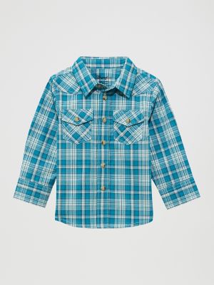 Little Boy's Long Sleeve Plaid Western Snap Shirt