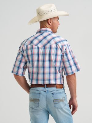 Men's 20X&reg; Competition Advanced Comfort Short Sleeve Western Snap Shirt in Peach Sky