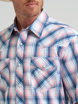 Men's 20X&reg; Competition Advanced Comfort Short Sleeve Western Snap Shirt in Peach Sky