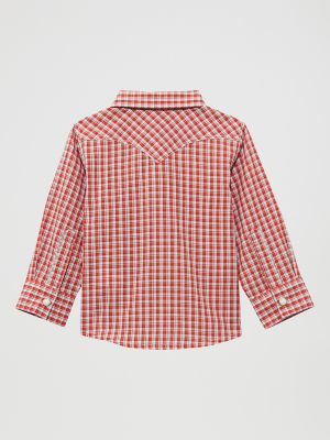 Little Boy's Long Sleeve Plaid Western Snap Shirt