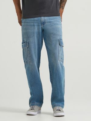 Men's Utility Denim Cargo in Mid Blue