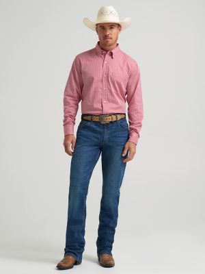 Men's Cody Johnson One Pocket Button Down Shirt in Red Gingham