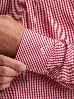 Men's Cody Johnson One Pocket Button Down Shirt in Red Gingham