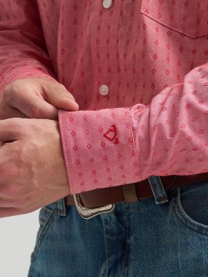 Men's Cody Johnson One Pocket Button Down Shirt in Flat Red Dobby