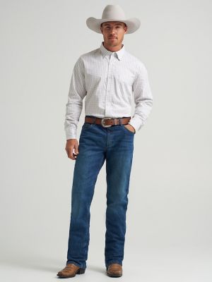 Men's Cody Johnson One Pocket Button Down Shirt in Lemon Check