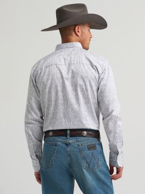 Men's Cody Johnson One Pocket Button Down Shirt in Charcoal Paisley