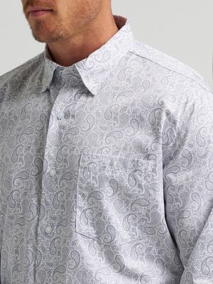 Men's Cody Johnson One Pocket Button Down Shirt in Charcoal Paisley