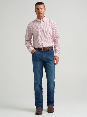Men's Cody Johnson One Pocket Button Down Shirt in Ruby Stripes alternative view