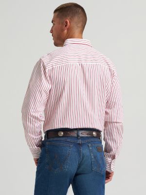 Men's Cody Johnson One Pocket Button Down Shirt in Ruby Stripes alternative view 2