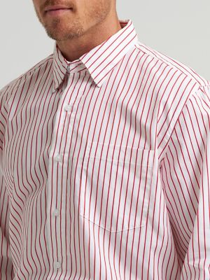Men's Cody Johnson One Pocket Button Down Shirt in Ruby Stripes alternative view 3