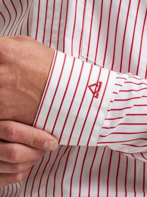 Men's Cody Johnson One Pocket Button Down Shirt in Ruby Stripes alternative view 4