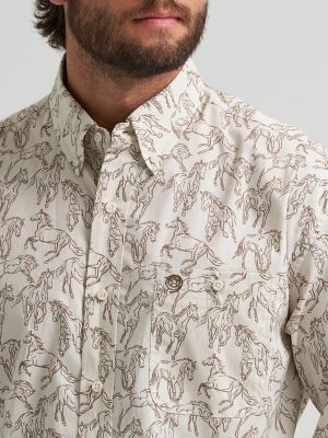 Wrangler George Strait Horse Print Button Down One Pocket Shirt | The  Look of Legends | Wrangler