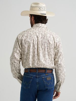 Wrangler&reg; George Strait&trade; Horse Print Button Down One Pocket Shirt in Stallions alternative view