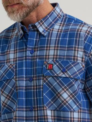 Wrangler RIGGS Workwear&reg; Foreman Plaid Work Shirt in Bluefish Plaid alternative view 4
