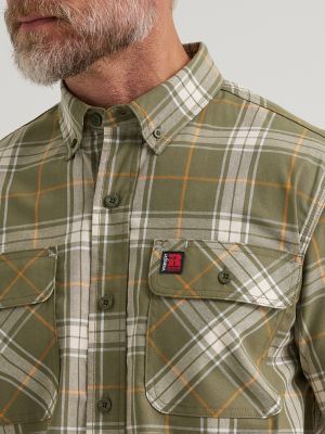 Wrangler RIGGS Workwear&reg; Foreman Plaid Work Shirt in Olive