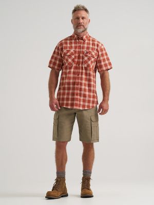 Wrangler RIGGS Workwear&reg; Foreman Plaid Work Shirt in Rust Plaid alternative view 3
