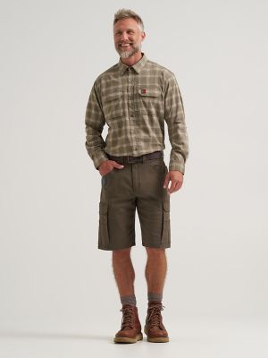Wrangler&reg; RIGGS Workwear&reg; Technical All Season Shirt in Dark Khaki Plaid