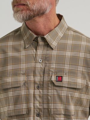 Wrangler&reg; RIGGS Workwear&reg; Technical All Season Shirt in Dark Khaki Plaid