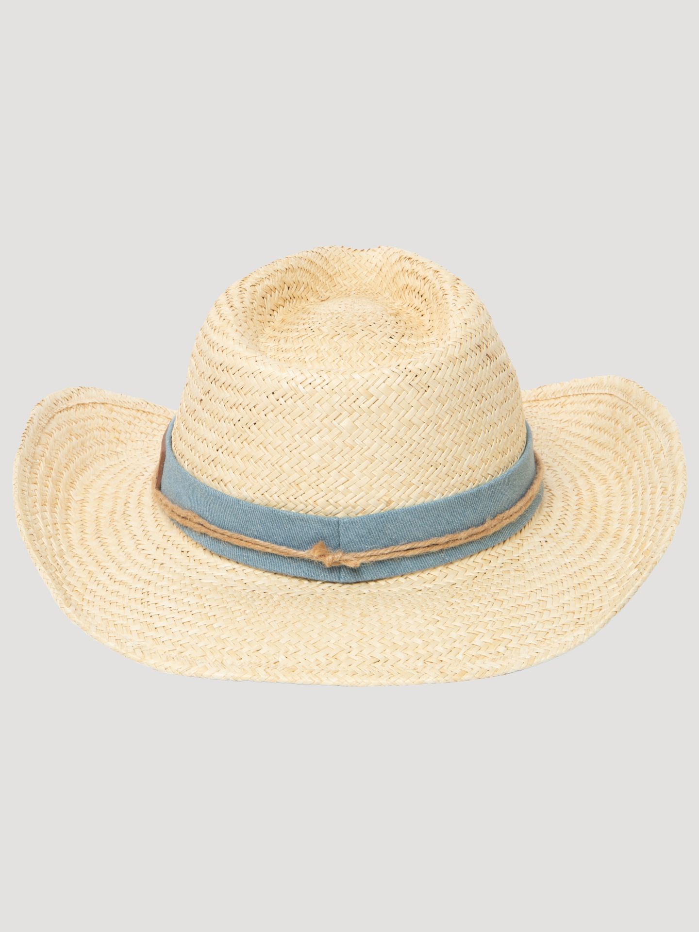 Мужской головной убор Wrangler Denim Straw Cowboy Hat, цвет: Натуральный — фото 2
