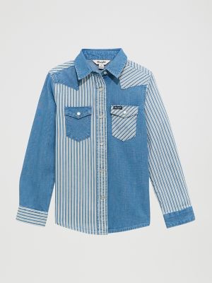 Girl's Patchwork Western Snap Shirt