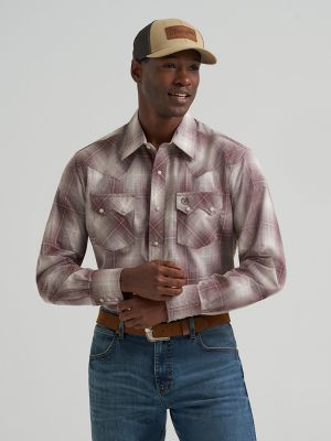 Men's Wrangler Retro® Long Sleeve Sawtooth Snap Pocket Western Shirt
