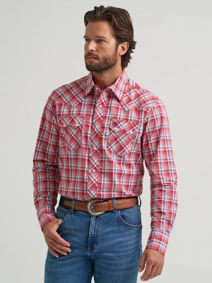 Men's Wrangler Retro® Long Sleeve Sawtooth Snap Pocket Western Shirt