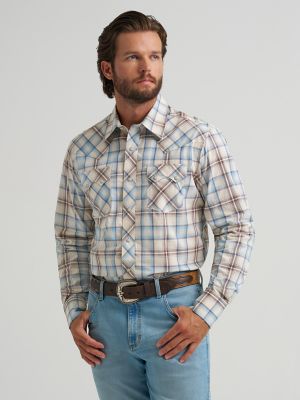 Men's Wrangler Retro® Long Sleeve Sawtooth Snap Pocket Western
