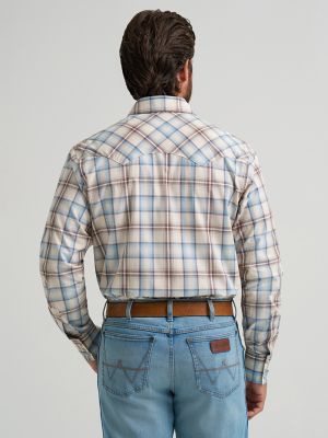 Men's Wrangler Retro&reg; Long Sleeve Sawtooth Snap Pocket Western Shirt