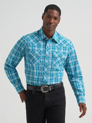 Men's Wrangler Retro® Long Sleeve Sawtooth Snap Pocket Western Shirt