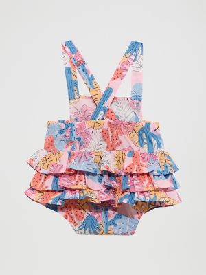 Baby Girl's Western Printed Ruffle Bodysuit