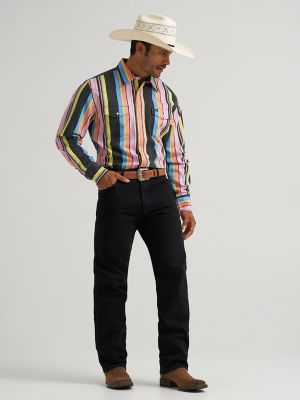 Vintage-Inspired Brushpopper Western Snap Workshirt in Candy Stripe alternative view 2