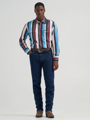 Vintage-Inspired Brushpopper Western Snap Workshirt in Blue Raspberry