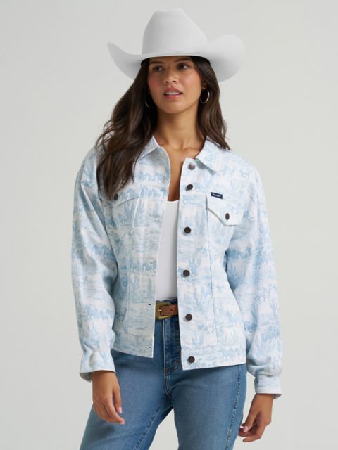 Детские куртки Wrangler Women's Wrangler Country Toile Denim Relaxed Fit Jacket