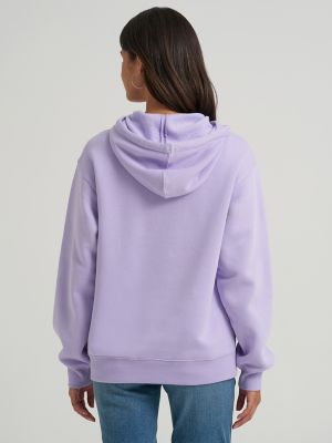 Women&rsquo;s Wrangler Wide Open Spaces Logo Hoodie in Pastel Purple