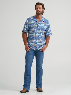 Wrangler&reg; Coconut Cowboy Camp Shirt in Blue Americana