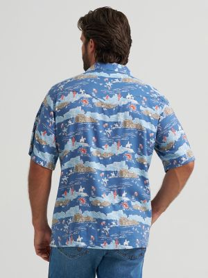 Wrangler&reg; Coconut Cowboy Camp Shirt in Blue Americana