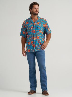 Wrangler&reg; Coconut Cowboy Camp Shirt in Blue Tropics