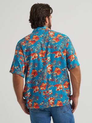 Wrangler&reg; Coconut Cowboy Camp Shirt in Blue Tropics