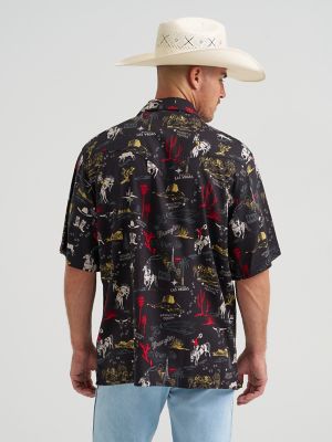 Wrangler&reg; Coconut Cowboy Camp Shirt in Black Stallion alternative view 3