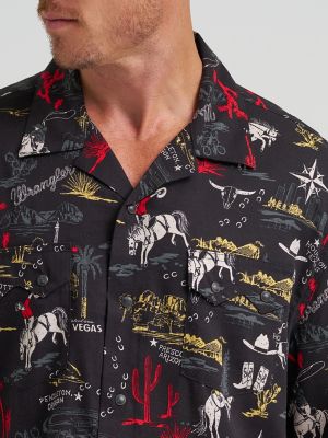 Wrangler&reg; Coconut Cowboy Camp Shirt in Black Stallion alternative view 4