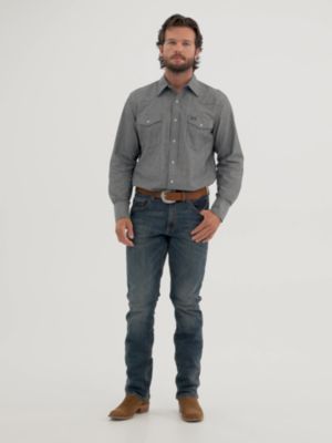 Мужские рубашки Wrangler Cowboy Cut® Short Sleeve Classic Western Work Shirt — фото 3