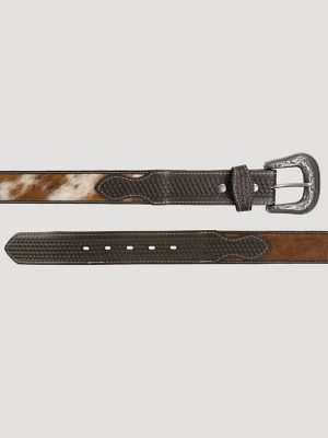 Men's Calf Hair Belt in Brown alternative view