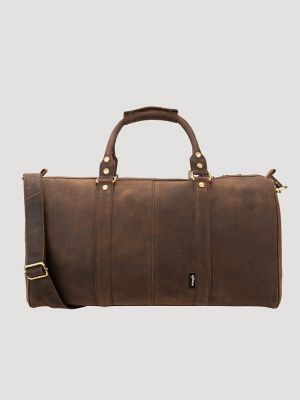 Leather Duffle Bag:Brown:OneSize alternative view 3