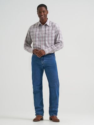 Men's Wrinkle Resist Long Sleeve Western Snap Plaid Shirt